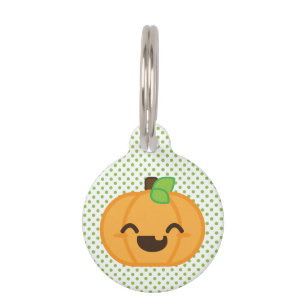 Kawaii Jack O Lantern Pumpkin Dog Tag