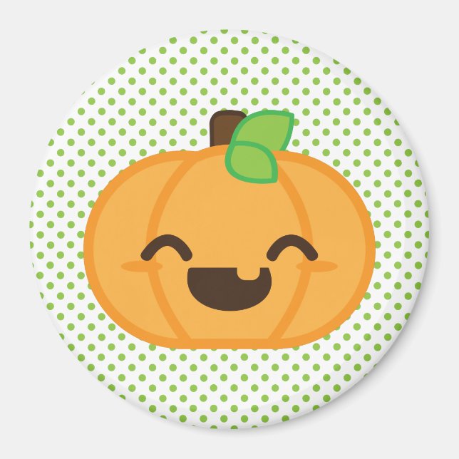 Kawaii Jack O Lantern Pumpkin Magnet (Front)