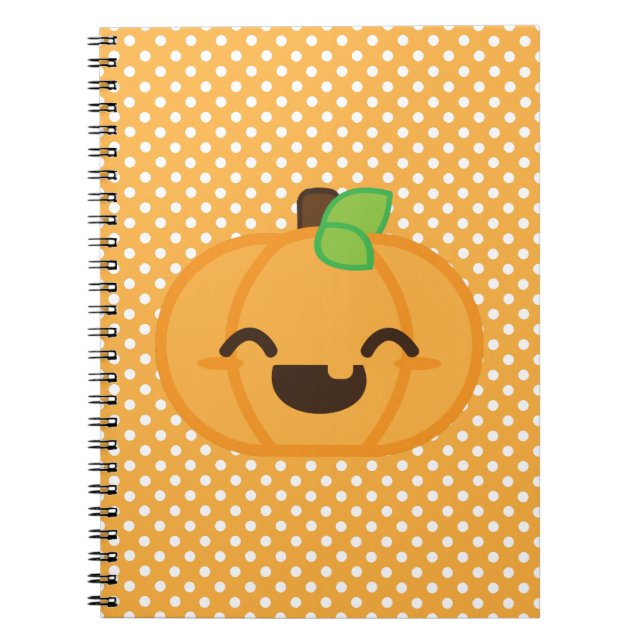 Kawaii Jack O Lantern Pumpkin Notebook (Front)
