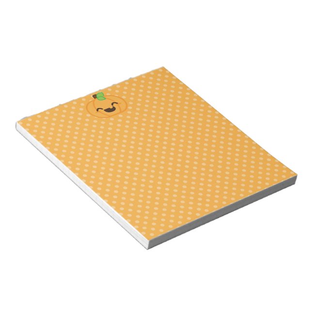Kawaii Jack O Lantern Pumpkin Notepad (Angled)