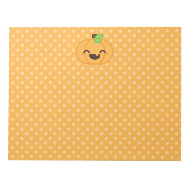 Kawaii Jack O Lantern Pumpkin Notepad (Front)