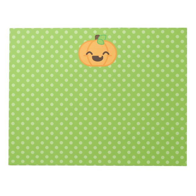Kawaii Jack O Lantern Pumpkin Notepad (Front)