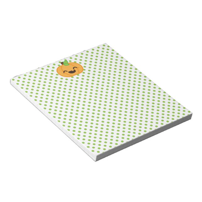 Kawaii Jack O Lantern Pumpkin Notepad (Angled)