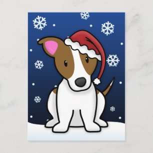 Kawaii Jack Russell Terrier Christmas Postcard