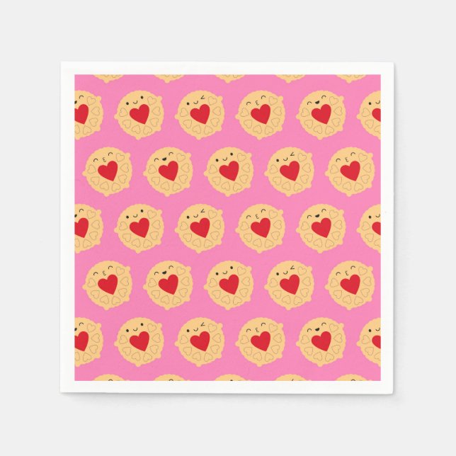 Kawaii Jammie Dodger Biscuits Napkin (Front)