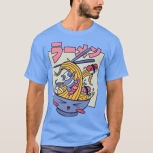 Kawaii Japan Panda Surfing A Ramen Noodle Wave Cut T-Shirt