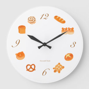 Kawaii Japanese Aesthetic Cosy Bakery Breads Large Clock