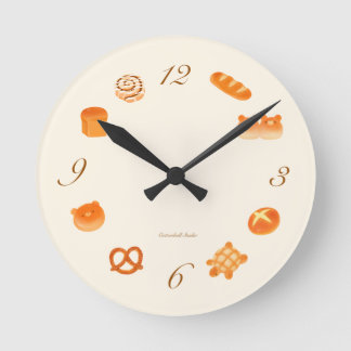 Kawaii Japanese Aesthetic Cosy Bakery Breads Round Clock