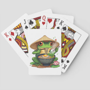 Kawaii Japanese Aesthetic Frog Noodles Playing Cards