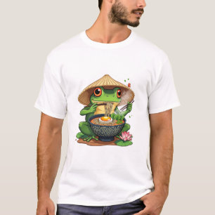 Kawaii Japanese Aesthetic Frog Noodles T-Shirt