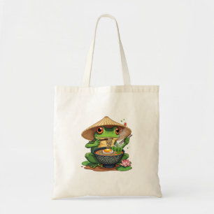 Kawaii Japanese Aesthetic Frog Noodles Tote Bag