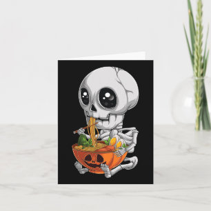 Kawaii Japanese Anime Skeleton Halloween Ramen Foo Card