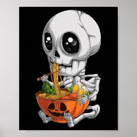 Kawaii Japanese Anime Skeleton Halloween Ramen Foo