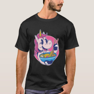 Kawaii Japanese Anime Unicorn Girls Teens Ramen Fo T-Shirt