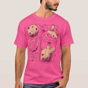 Kawaii Japanese Boba Tea Guinea Pig Doughnut Cooki T-Shirt
