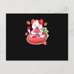 Kawaii Japanese Cat Milk Postcard