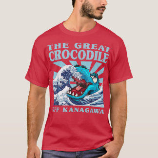 Kawaii Japanese Great Wave Great Crocodile Cute Ja T-Shirt