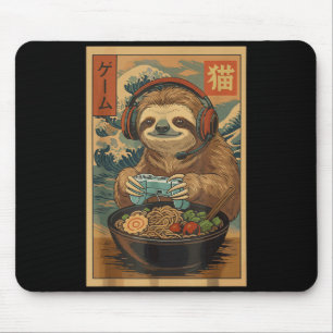 Kawaii Japanese Ramen Sloth Retro Gaming Shirts Fo Mouse Mat