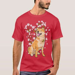 Kawaii Japanese Shiba Inu Cherry Blossom Flower Sa T-Shirt