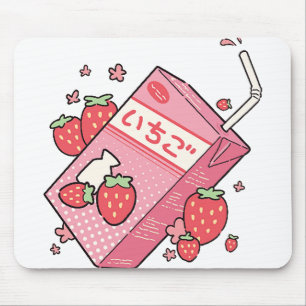 Kawaii Japanese Strawberry Juice Box Mouse Mat