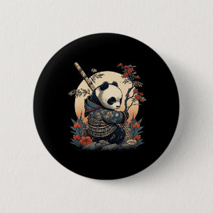 Kawaii Japanese Style Samurai Anime Panda  6 Cm Round Badge