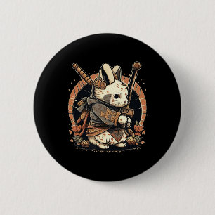 Kawaii Japanese Style Samurai Bunny Anime  6 Cm Round Badge
