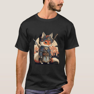 Kawaii Japanese Style Samurai Fox Anime T-Shirt