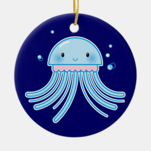 Kawaii jellyfish ceramic tree decoration