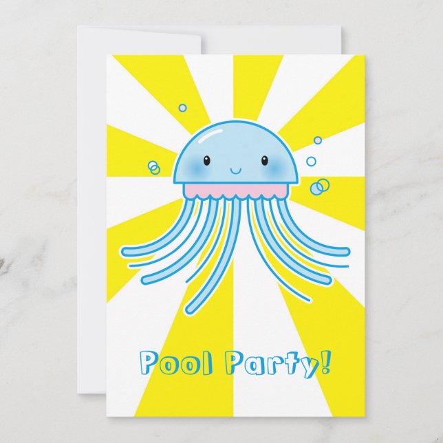 Kawaii jellyfish invitation (Front)