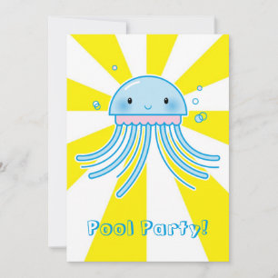 Kawaii jellyfish invitation