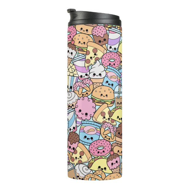 Kawaii Junk Food Munchies Pattern Thermal Tumbler (Rotated Right)