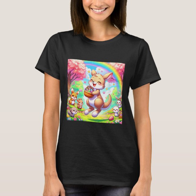 Kawaii Kangaroo Easter Adorable Easter Kangaroo  T-Shirt (Front)
