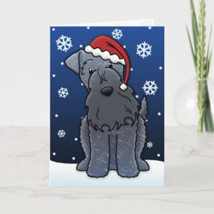 Kawaii Kerry Blue Terrier Christmas Card