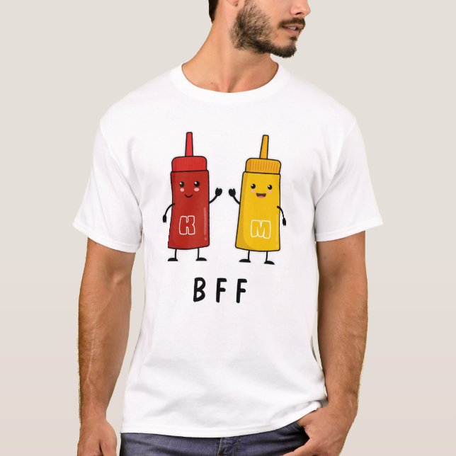 Kawaii Ketchup & Mustard: Best Friends Forever T-Shirt (Front)