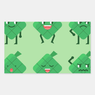 kawaii Ketupat Rectangular Sticker