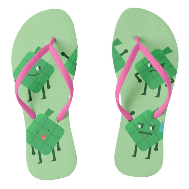 kawaii Ketupat shoes sandals flip flops (Footbed)