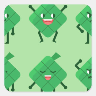 kawaii Ketupat Square Sticker