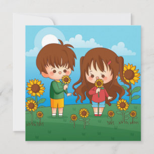Kawaii Kids Holiday Card