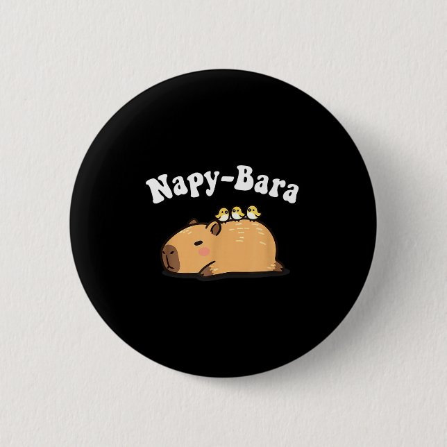 Kawaii Kids Sleep Napy Bara Boys Girls Capybara Pa 6 Cm Round Badge (Front)