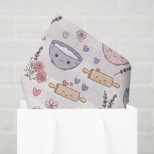 Kawaii Kitchen Heart Baking Pink White Purple Tissue Paper