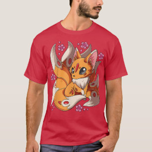 Kawaii Kitsune Fo Japanese Nine Tailed Fo Magical  T-Shirt