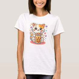 Kawaii Kitten Bubble Tea – Cute Calico Cat Boba T-Shirt