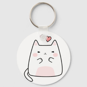 Kawaii Kitten Hearts Key Ring