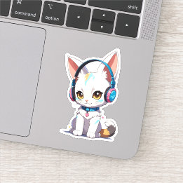 Kawaii Kitten in Stylish Headphones