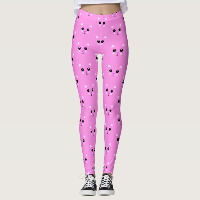Kawaii Kitten Leggings (Front)
