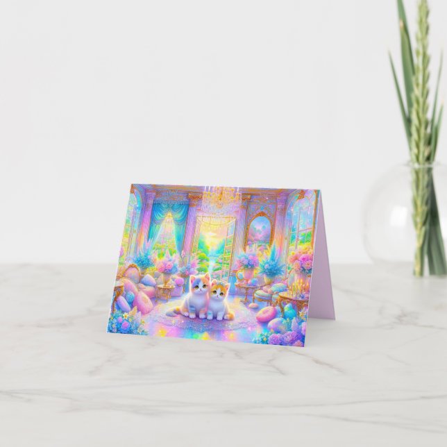 Kawaii Kitten Note Cards Stationery (Front)