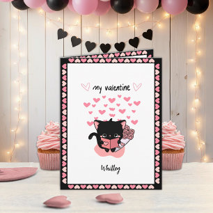 Kawaii Kitten Valentine’s Day Cute Kids Holiday Card