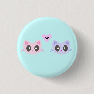 kawaii kitty love 3 cm round badge
