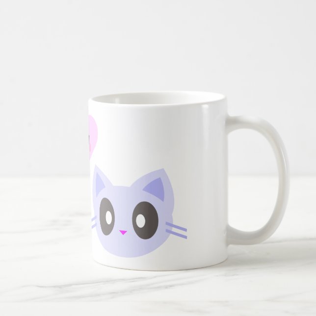 kawaii kitty love coffee mug (Right)