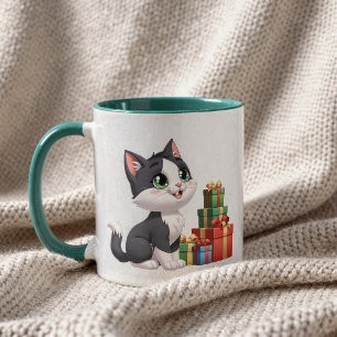 Kawaii kitty mug with gifts adorable design